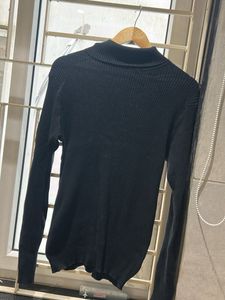 Black Ribbed Turtleneck