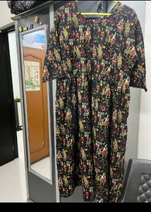 Printed Black Dress