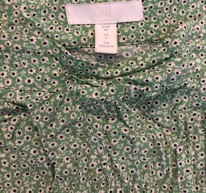 Green Floral Print Midi Skirt