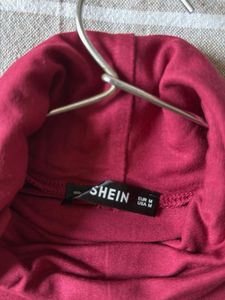Burgundy Turtleneck Top