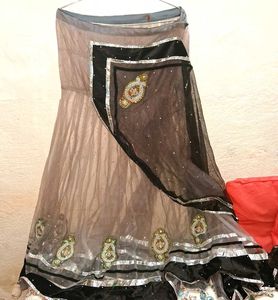 Black Embroidered Chaniya Choli Dupatta