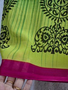 Elegant Green Printed Saree