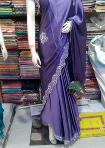 Elegant Purple Embellished Saree