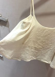 Bershka White Flowy Top