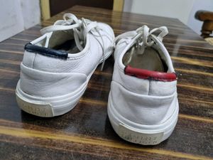 White  Tommy Shoes Leather Heavy  Quality