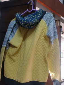 #boys_kids_yellow Printed Woolen Jacket