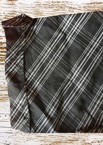 Black and White Boxy Plaid Shirt Men