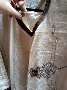 Beautiful Cream Coloured Kurta For Summers ✨