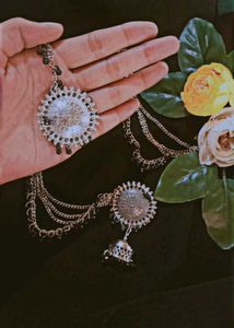 Oxidice ( Jhumka With Mang Tika)
