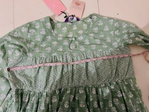 Green Printed Anarkali Suit