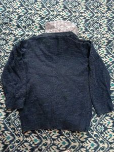 Shirt collar boys sweater