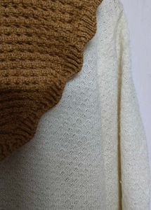 Soft Textured Knit Fabric with Contrasting Waffle