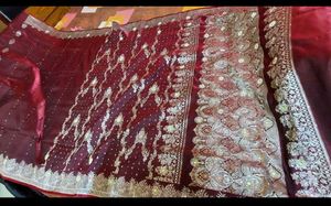 Heavy Full Embroidery Work Saree