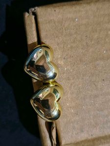Golden Heart Stud Earrings