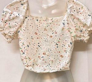 Mini Floral White Top Small Size/ Fixed Price