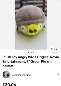 Angry Birds Corporal Pig Stone Helmet Armor 10.5”