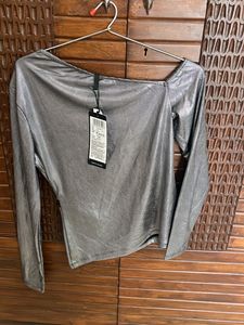 Tokyo Tolkies Silver Party Wear Top