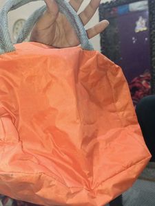 Beaded Black Pouch And Orange Bag