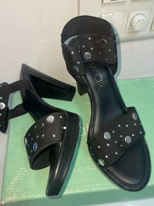 Catwalk Black Studded Sandals