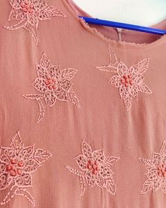 Peach A Line Kurta Set