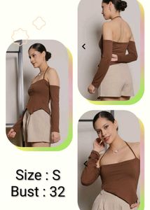 Chic Brown Off-Shoulder Top