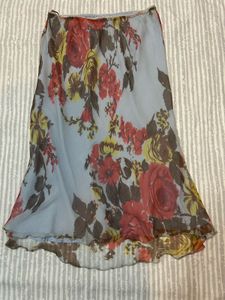 Floral Print Midi Skirt