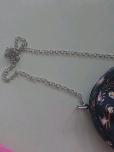 Black Floral Sling Purse