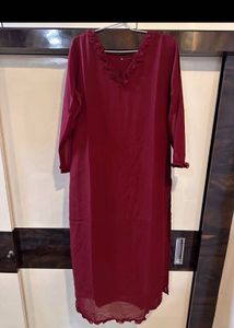 Maroon Embroidered Kurta set