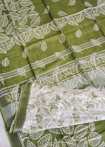 New Green Linen Saree