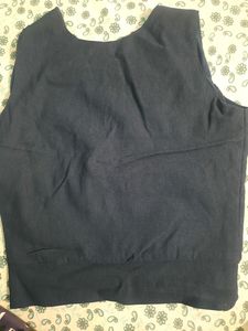 Blue Stretchable Crop Top