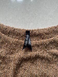 Brown Textured Mini Dress