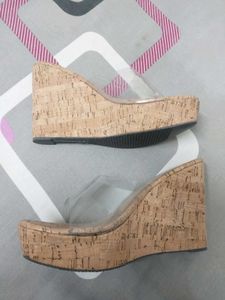 Women Beige Wedges Heels