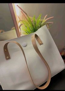 Minimalist White Tote Bag