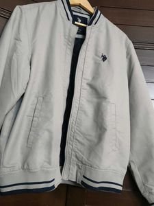 US Polo Assn. Men Grey Blue Bomber Jacket
