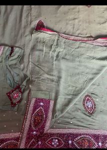 Green Embellished Saree