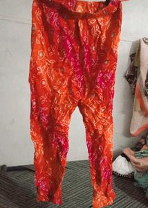 Printed Orange Kurta with pent