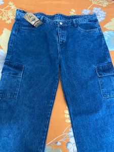 Vintage Blue Denim Cargo Pants