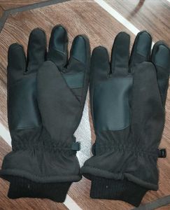 Black Unisex Skiing Gloves