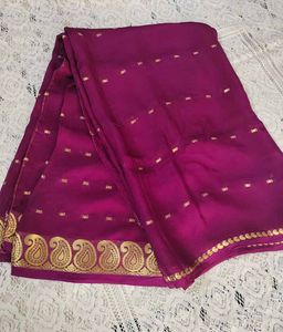 Magenta Saree with Gold Detail