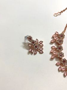 Blush Pink Necklace With Earrings