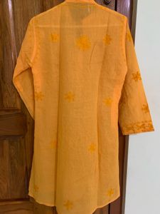 Orange Embroidered Kurti