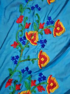 Embroidered Blue Dupatta