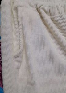 Urbanic Ribbed Trousers - cream