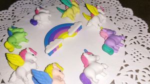 Rainbow, Unicorn And Pony Figurines