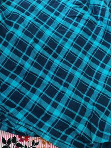 Blue Plaid Flannel Shirt (XL)