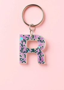Sparkly Letter Alphabet Keychain 2pcs