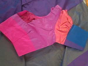 Art Silk Multi Colour Saree With Stiched Blouse