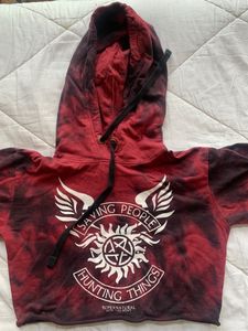 tie dye crop hoddie