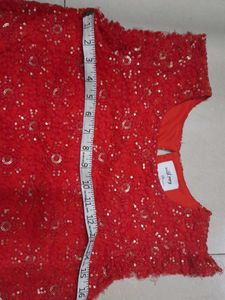 Red Sequence Crop Top