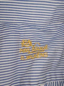 Striped Dress Shirt with White Collar